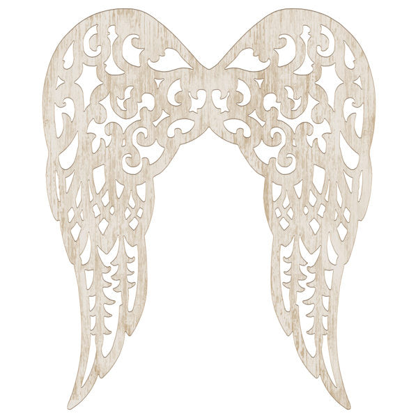 17.75"HX14.75"L FILIGREE ANGEL WINGS - ANTIQUE CREAM - MD153774