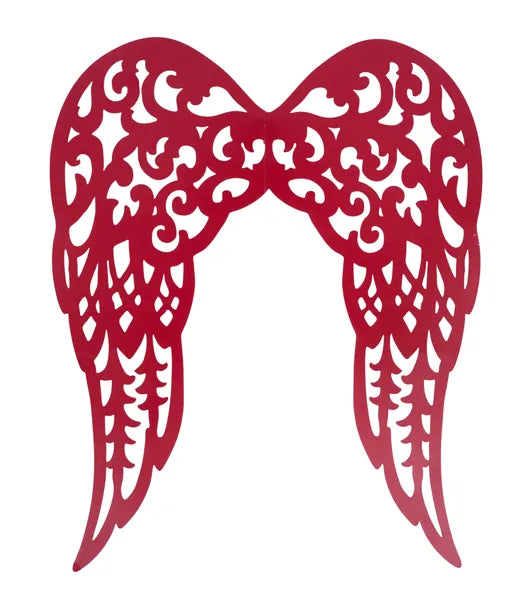 24"H X 20"L FILIGREE ANGEL WINGS- RED -MD153824