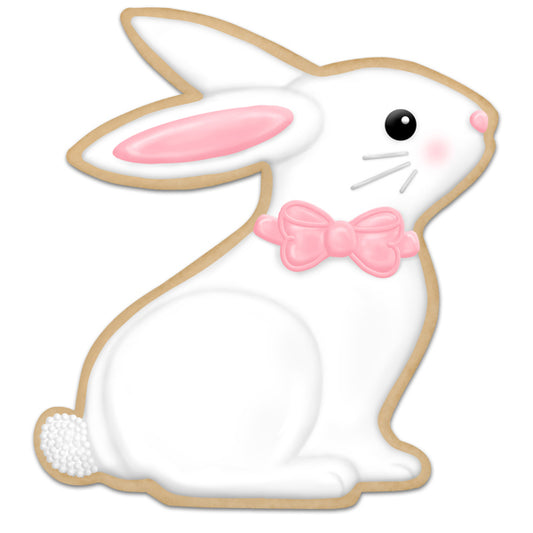 12"H X 11.2"L METAL COOKIE BUNNY SIGN - WHITE, PINK, LIGHT BROWN, BLACK - MD154227