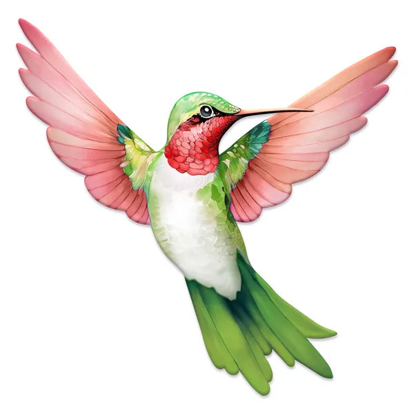 12"L X 11.85"H EMBOSSED HUMMINGBIRD-RED/GREEN-MD1735K3