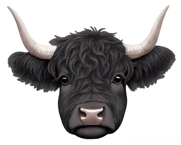 15.5"L X 12.25"H HIGHLAND COW-BLACK-MD175702