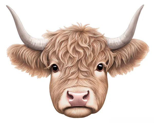 15.5"L X 12.25"H HIGHLAND COW-TAN-MD175742