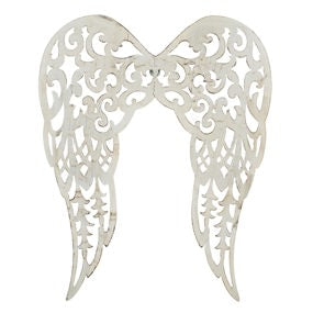 17.75"H FILIGREE ANGEL WINGS - ANTIQUE CREAM - MM1112K5