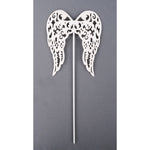 7.25"H X 6"W ANGEL WING ON PICK - IVORY - MN035567