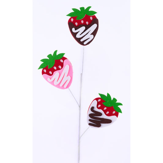 28"L CHOCOLATE STRAWBERRIES SPRAY - BROWN/RED/GREEN/WHT/PINK - MN044799