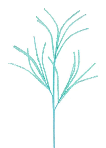 29"L IRID GLTTR MINI BEAD SPIKE SPRAY-TEAL-MN053349