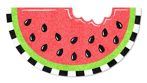 20"W GLITTERED EVA WATERMELON W/STRIPES -MS1716