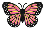 20"WX12.7"H Pink and Yellow GLITTER BUTTERFLY With ANTENNAE - MS171911