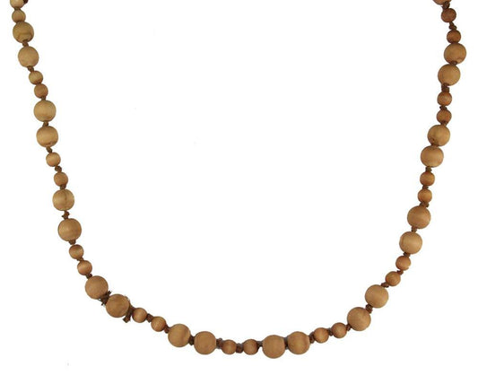 39"L Mixed Size Round Wood Bead Garland-Brown Stain-MZ197704