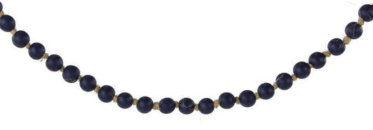 39"L Small Round Wood Bead Garland-Navy Blue-MZ198019