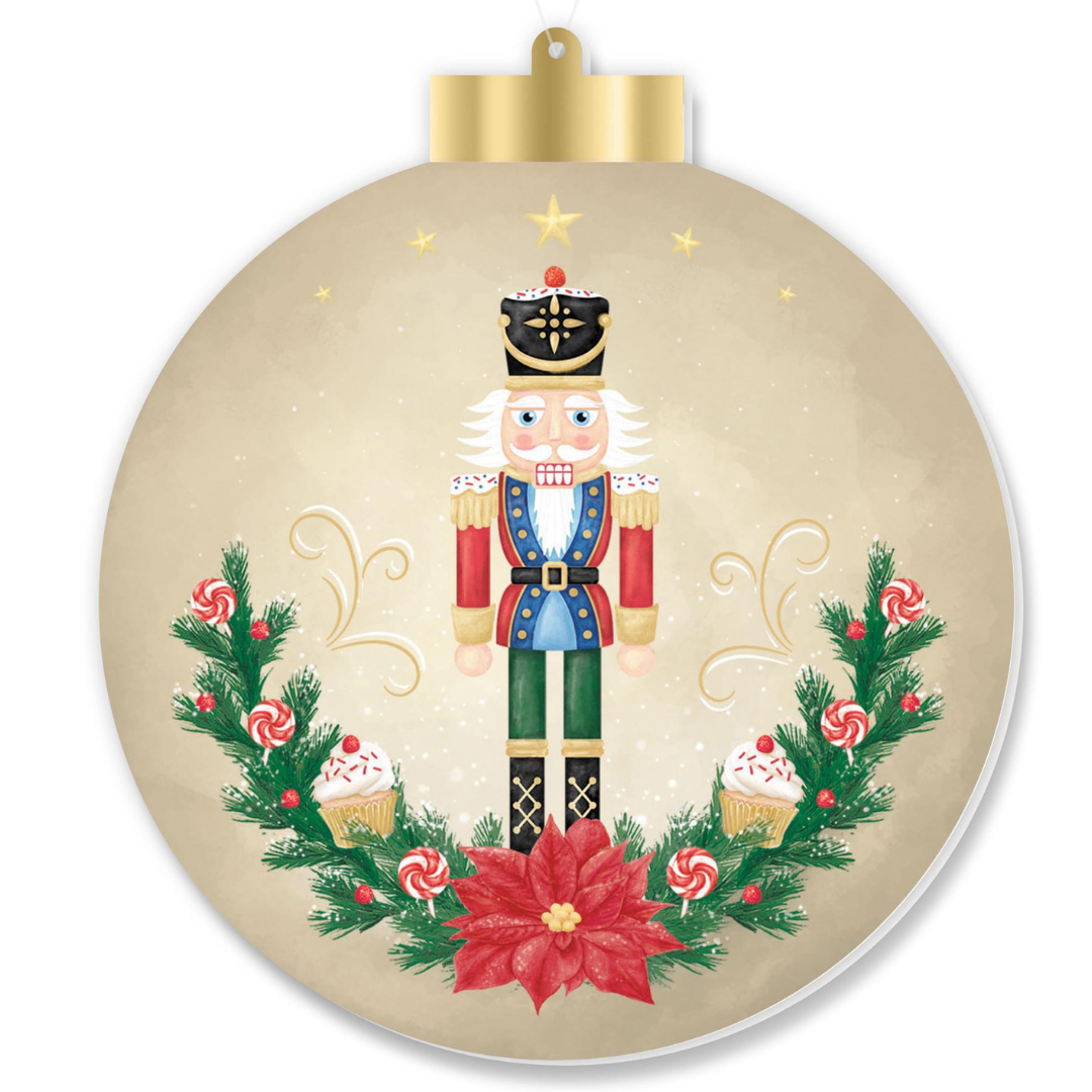 5.5"H DBL-SIDED NUTCRACKER OR BALLERINA ORNAMENT - EMRLD/RED/GOLD/WHT/BLK - XJ0078