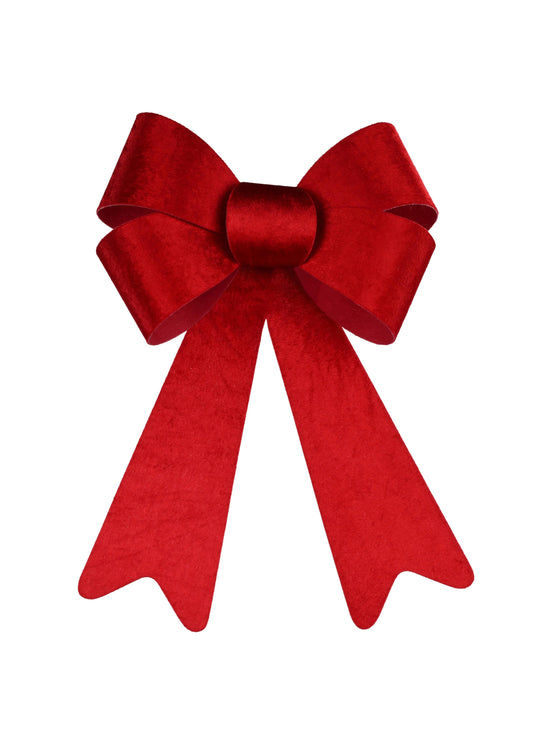 14"HX9.5"W VELVET BOW - RED - RB4424