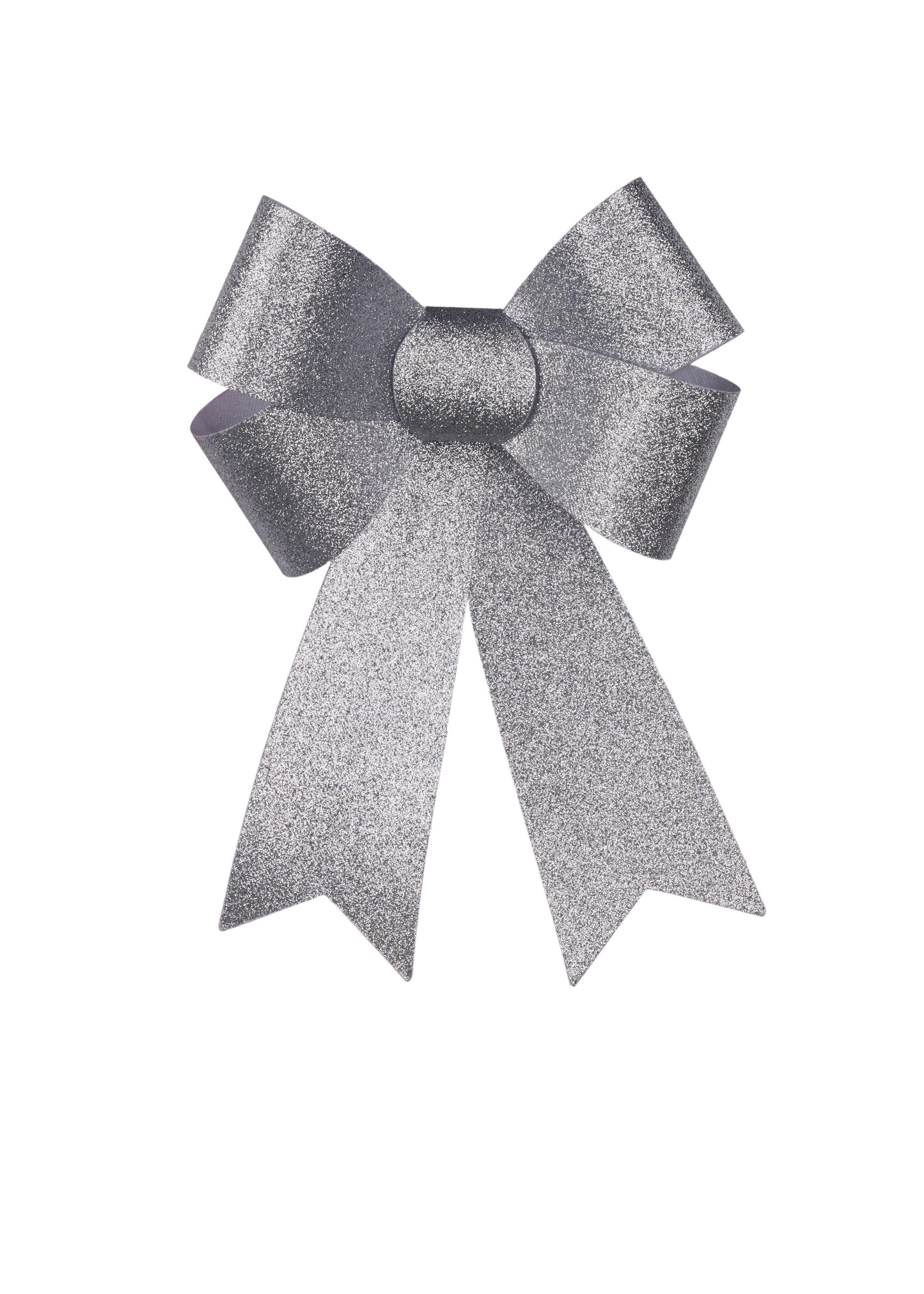 14"HX9.5"W GLITTER BOW - SILVER - RB442826