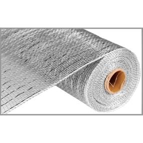 10"X10YD METALLIC MESH - SILVER W/SILVER FOIL - RE130126