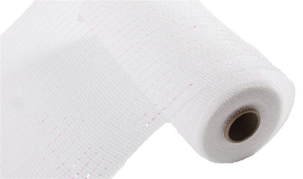 10"X10YD WIDE FOIL MESH - WHITE W/WHITE IRID FOIL - RE1366F1