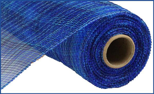 10"X10YD MULTI STRIPE MESH - NAVY/ROYAL/TURQ - RE1382NW