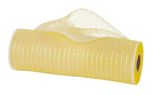 10.25"X10YD IRID FOIL MESH-IRID PASTEL YELLOW/WHITE-RE8501C9