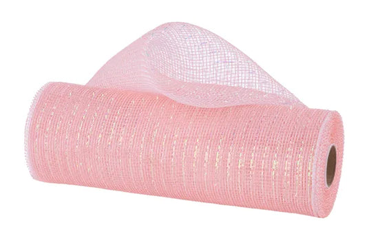 10.25"X10YD IRID FOIL MESH-IRID PASTEL CORAL/WHITE-RE8501E5