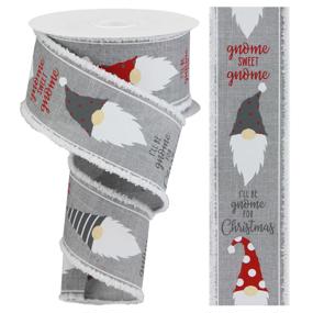 2.5"X10YD CHRISTMAS GNOME HEAD/RYL/DRIFT - LT GREY/RED/WHITE - RG0838510