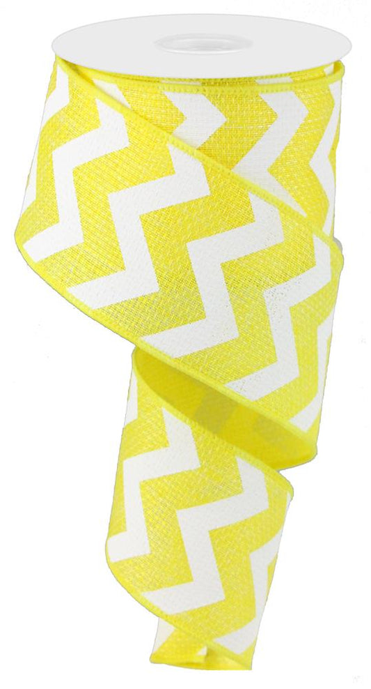 2.5"X10YD WIDE CHEVRON/CROSS ROYAL - YELLOW/WHITE - RG1028X7