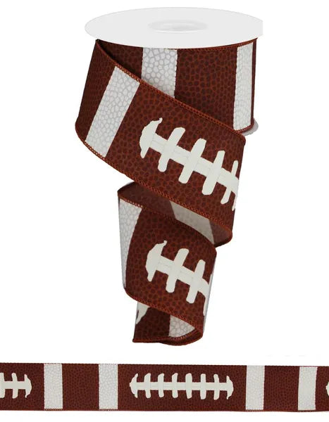 2.5"X10YD FOOTBALL LACES-BROWN/WHITE-RG1093