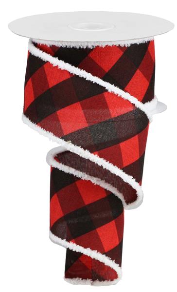 2.5"X10YD BOLD CHECK /DRIFT - RED, BLACK AND GREY - RG883324