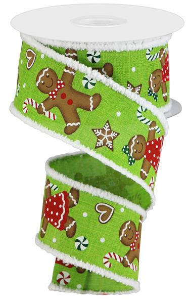 2.5"X10YD GINGERBREAD W/DRIFT - FRESH GREEN/TAN/RED/EMRLD - RG8994J7