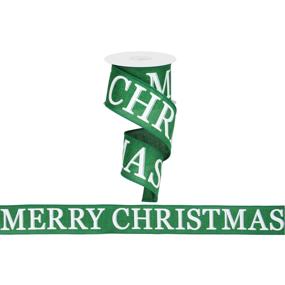 2.5"X10YD MERRY CHRISTMAS ON ROYAL - EMERALD GREEN/WHITE - RGA116006