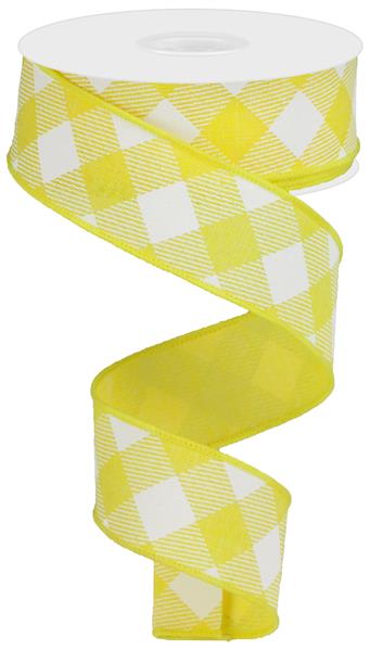 1.5"X10YD DIAGONAL CHECK ON ROYAL - YELLOW/WHITE - RGA126429