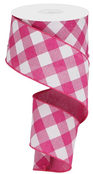 2.5"X10YD DIAGONAL CHECK ON ROYAL - FUCHSIA/WHITE - RGA126507