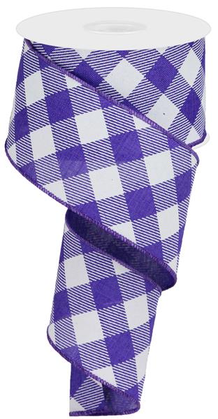 2.5"X10YD DIAGONAL CHECK ON ROYAL - PURPLE/WHITE - RGA126523