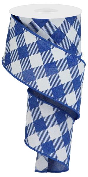 2.5"X10YD DIAGONAL CHECK ON ROYAL - ROYAL BLUE/WHITE - RGA126525