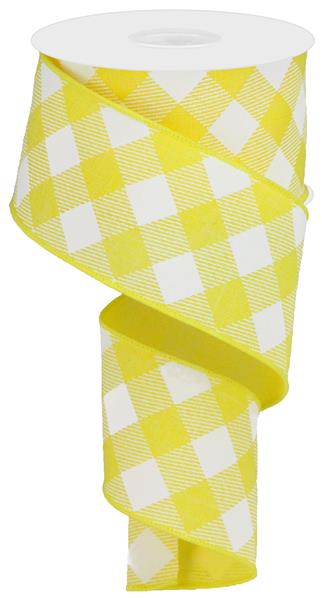 2.5"X10YD DIAGONAL CHECK - YELLOW AND WHITE - RGA126529