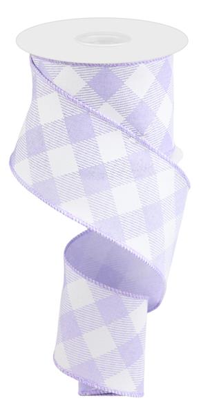 2.5"X10YD DIAGONAL CHECK ON ROYAL - LT LAVENDER/WHITE - RGA1265NR