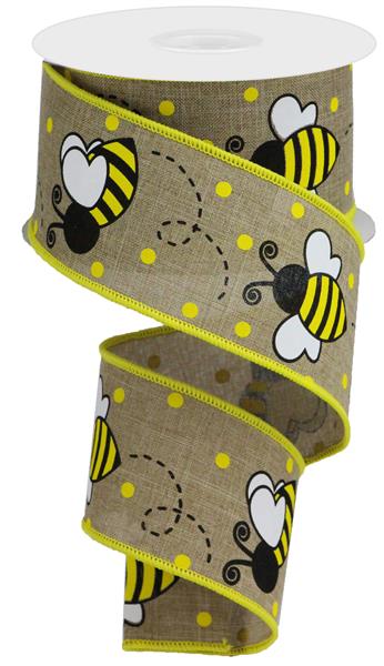 2.5"X10YD BUMBLEBEE - LIGHT BEIGE, YELLOW, WHITE AND BLACK - RGA131901