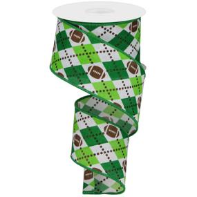 2.5"X10YD ARGYLE FOOTBALLS ON ROYAL - WHITE/BROWN/GREEN - RGA137606