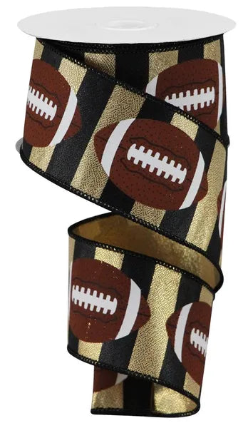 2.5"X10YD FOOTBALLS-GOLD/BROWN/BLACK-RGA142208