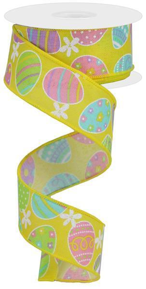 1.5"X10YD EASTER EGGS ON YELLOW ROYAL - RGA1656AK