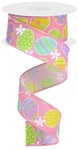 1.5"X10YD EASTER EGGS ON PINK ROYAL - RGA1656W2