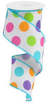 2.5"X10YD MULTI POLKA DOTS/ROYAL - RGA166327