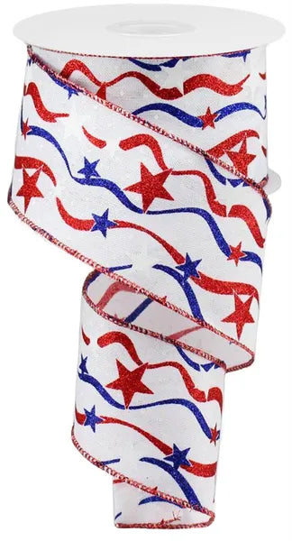 2.5"X10YD STARS AND WAVY STRIPES/ROYAL-WHITE/RED/BLUE-RGA167627