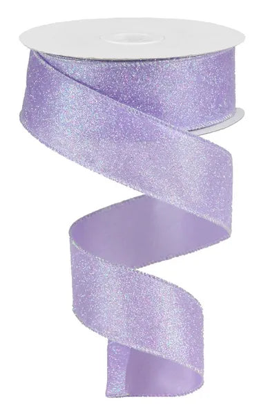 1.5"X10YD IRIDESCENT GLITTER ON SATIN-LAVENDER/IRIDESCENT-RGA181613