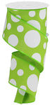 2.5"X10YD GIANT THREE SIZE DOT - LIME GREEN AND WHITE - RGA193533