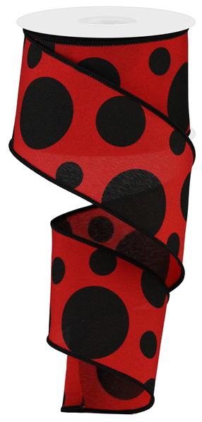 2.5"X10YD GIANT THREE SIZE DOT - RED AND BLACK - RGA194324