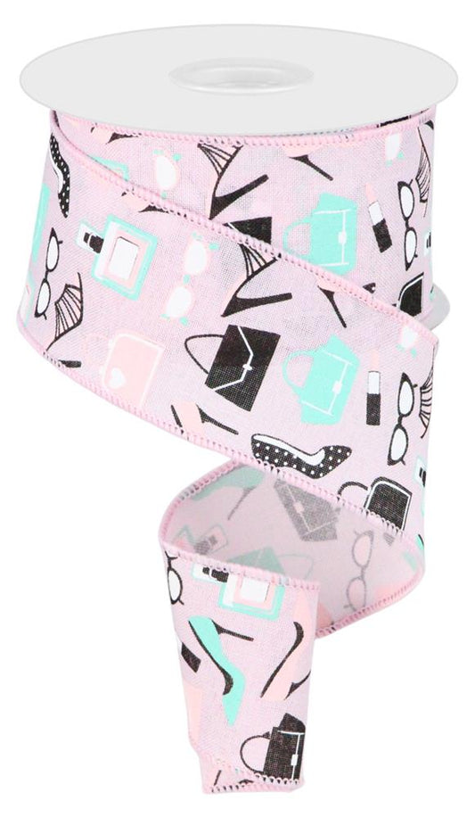 2.5"X10YD FASHION BOUTIQUE ON ROYAL - PINK/LT PINK/LT GRN/BLACK - RGA197915