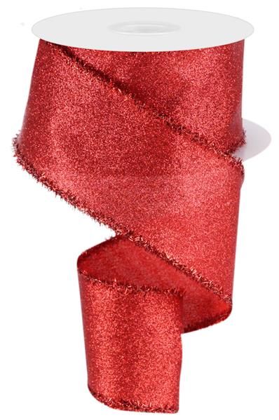 2.5"X10YD SHIMMER GLITTER/TINSEL - RED - RGA830924
