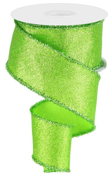 2.5"X10YD SHIMMER GLITTER/TINSEL - LIME - RGA8309E9