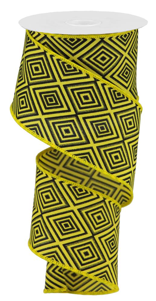 2.5"X10YD DIAMOND - YELLOW/BLACK - RGB11108N