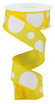 1.5"X10YD GIANT THREE SIZE DOT - YELLOW AND WHITE - RGB114729