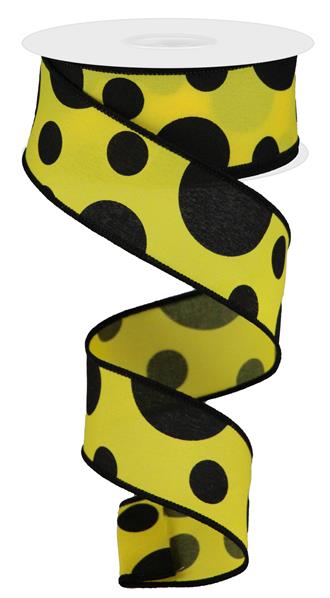 1.5"X10YD GIANT THREE SIZE DOT - YELLOW AND BLACK - RGB115129